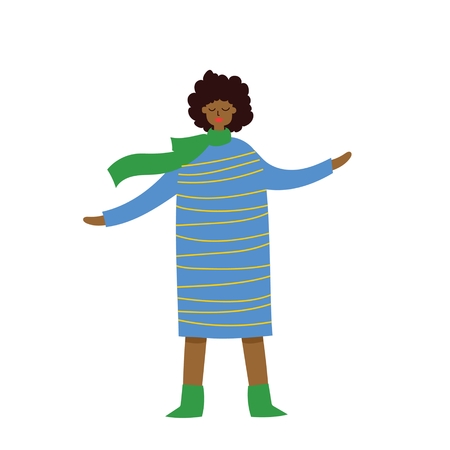 Vector illustration of fashion girl in flat style - Vectorのイラスト素材