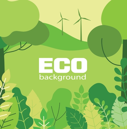 Vector illustration ECO background of green eco energy.のイラスト素材