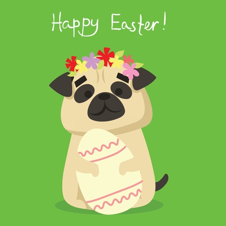 Happy Easter in the flat styleのイラスト素材