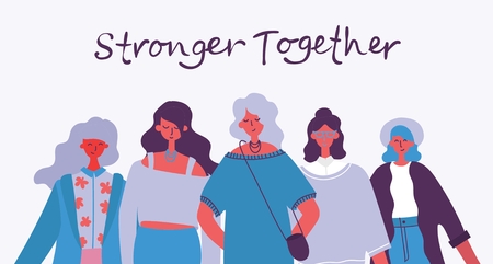 Stronger together. Feminine conceptのイラスト素材