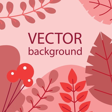 Vector abstract set with spring or summer leaves