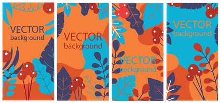 Vector abstract background, set flowers for bannersのイラスト素材