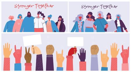 Stronger together illustration set.
