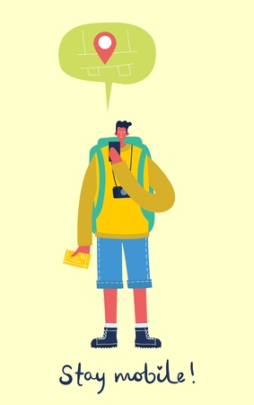 Vector illustration of young man character.のイラスト素材