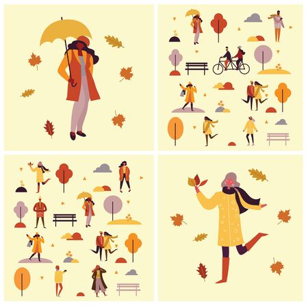 Vector illustration autumn seasonのイラスト素材