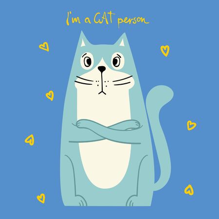 Cool cats. Hipster style greeting cards design.のイラスト素材