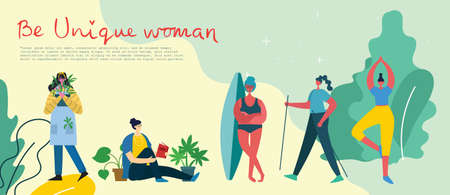 International womens day.Diverse international and interracial group of standing women. For girls power concept, feminine and feminism ideas. Vector illustration.のイラスト素材