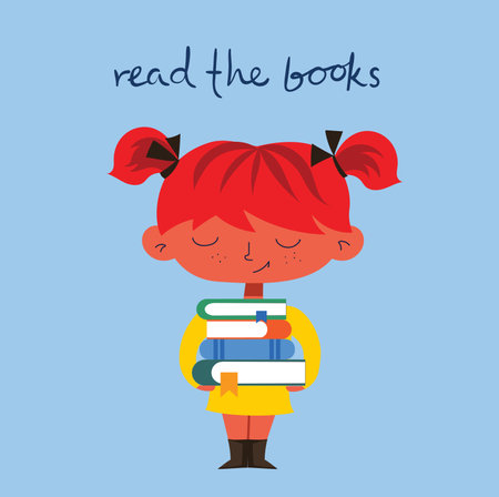 Vector concept illustrations of World Book Day, Reading the books and Book festival in the flat style.のイラスト素材