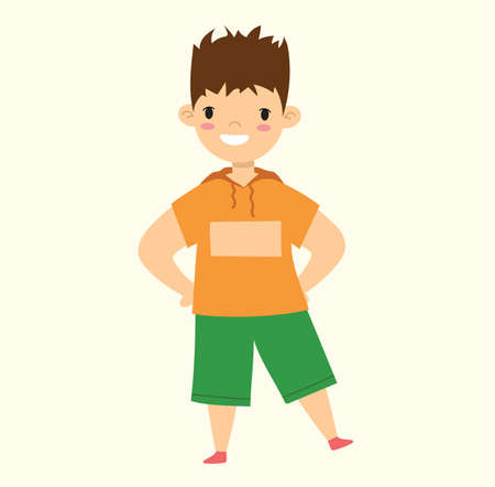 Happy little kid isolated on white backgroundのイラスト素材
