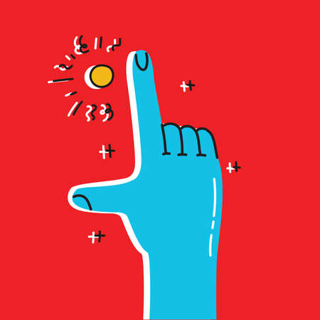 Vector motivation card with hand pointing. Stylish vintage background in cool trendy design