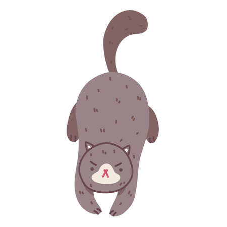 Hand drawn vector illustration of cute Cat character. Sketch Doodle styleのイラスト素材