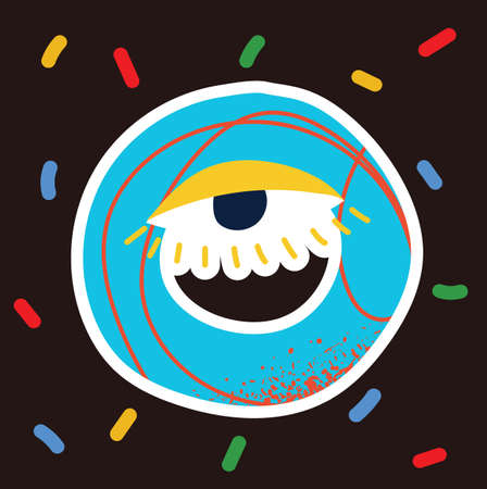 Crazy Abstract comic geometric shape figure character element and faceのイラスト素材