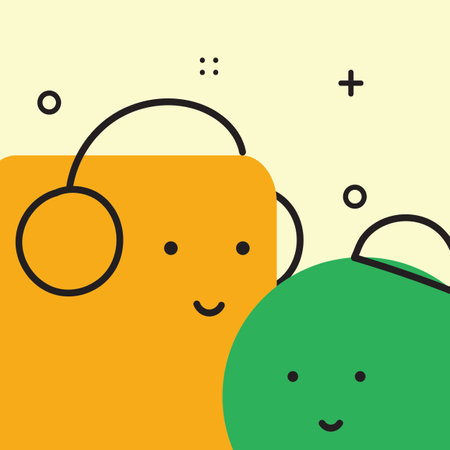 Vector illustration of geometric character shapes with face emotions, cute colorful shape for children education.のイラスト素材