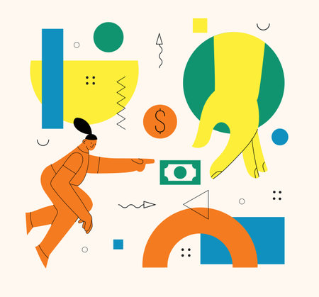 People sending, transfering money, coins from debit card, credit card, replenishment of balance, account on Internet. Banking service, successful contactless payment transaction.のイラスト素材