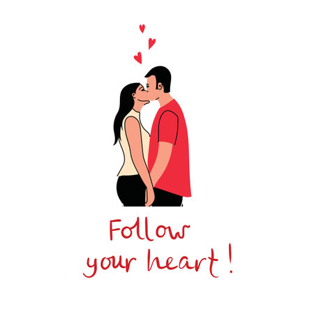 Valentines day concept, icon set of couples in love over white background, colorful minimalistic simple design, vector illustrationのイラスト素材