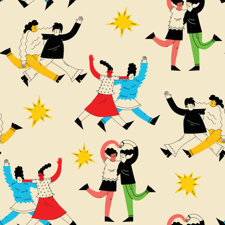 Girls power, feminine and feminism, woman friendship , empowerment ideas seamless pattern. International womens day concept .のイラスト素材