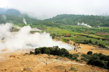 Sikidang crater is one of active crater at Dieng Plateau Complex, Wonosobo, Central Java, Indonesia  の写真素材