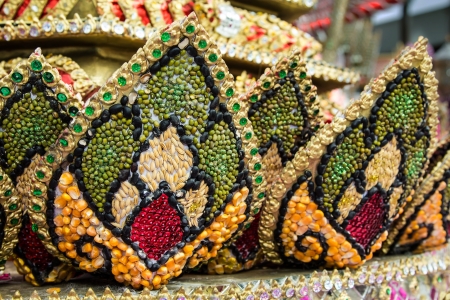 Part of Krathong made from seeds, Thai art の写真素材