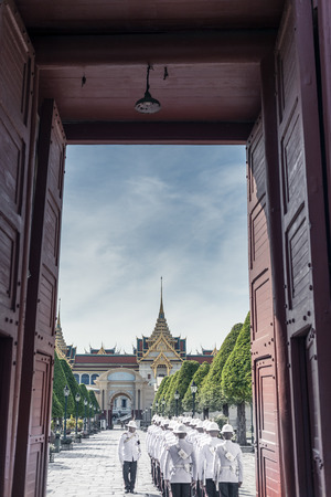 Bangkok, Thailand - December 1, 2016 :Royal Guard at royal grand palace, Bangkok, Thailandのeditorial素材
