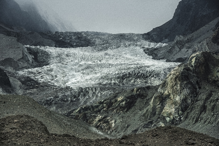 Passu Glacier is situated in the south side of Passu village. Passu Peak is situated in the back side of the glacier. This glacier is linked with Batura Glacier and many other glaciers of the region.の写真素材