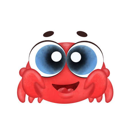 cute crab illustration isolated on white backgroundの写真素材