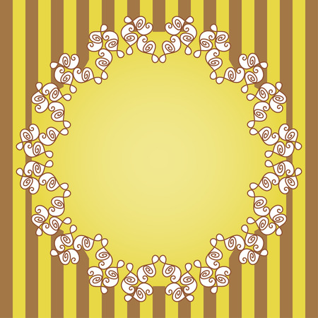 hand drawn round frame with scroll elementsのイラスト素材