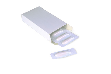 Isolated Suppository Pill, Rectal or Vaginal.