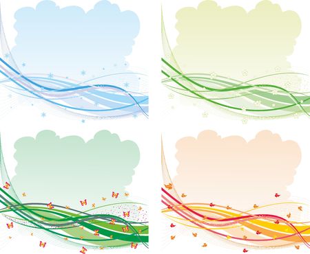 Four seasons abstract backgrounds.のイラスト素材