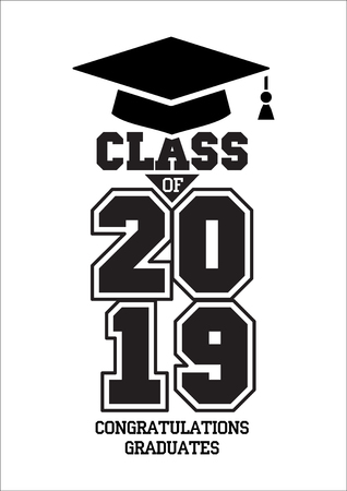 Class of 2019. The concept of design congratulations graduates of the school. Vectorのイラスト素材