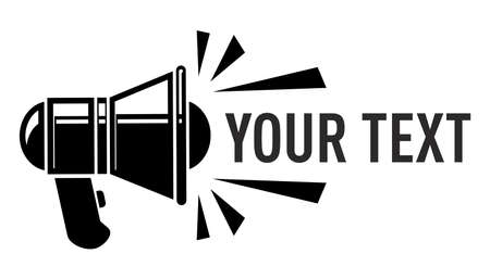 Megaphone design template for text input. Space for copying the text of the ad, advertisement or announcement. Vector on transparent backgroundのイラスト素材