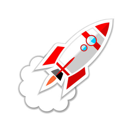 Rocket launch, start up icon. Vector, illustration concept of business product on a marketのイラスト素材