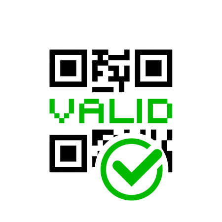 Qr code icon. QR code valid vaccination certificate. Vaccination digital certificate. Vaccine...