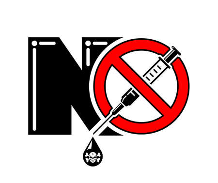 Anti-Vaccine Protest and Mandatory Immunization Refusal. vector posterのイラスト素材