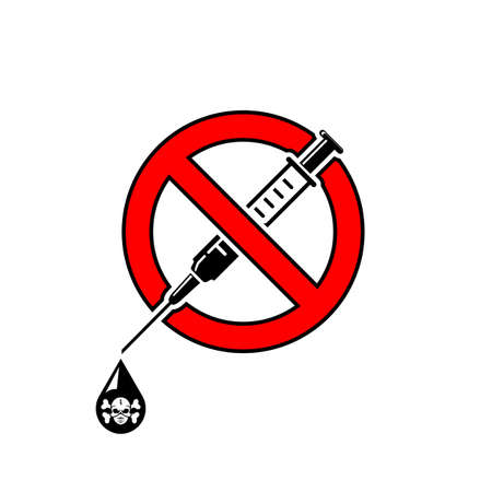 Anti-Vaccine Protest and Mandatory Immunization Refusal. Vector on transparent backgroundのイラスト素材