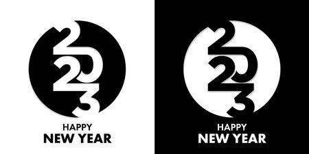 2023 happy new year logo. Vector template of cover design for your greetings card, calendar,...