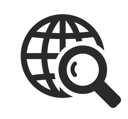 global search icon lens. Vector on transparent backgroundのイラスト素材