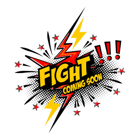 Fight VS comic speech bubble coming soon. Vector on transparent backgroundのイラスト素材