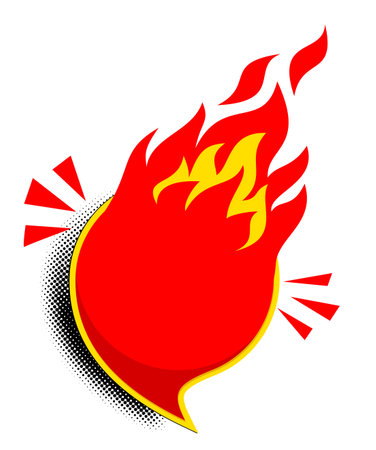Template Hot promotion sticker. Flat fire banner, price tag, hot deal, sale, offer, price. Vector on transparent backgroundのイラスト素材
