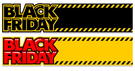 Black Friday warning ribbon. Vector template for copy you texiのイラスト素材