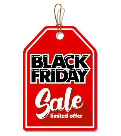 Black Friday header on price label. Vector template on transparent backgroundのイラスト素材
