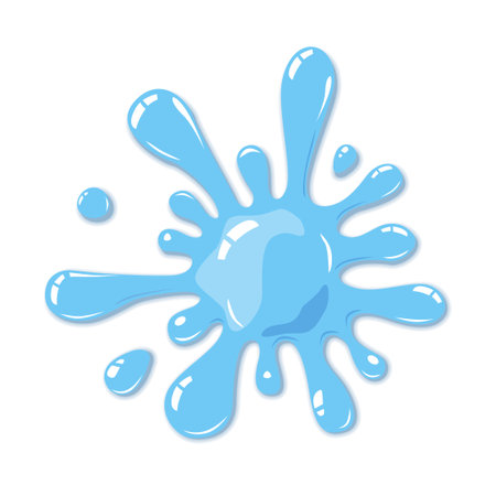 Organic blue blob irregular shape. Drop abstract fluid shape. Vector simple water splash on transparent backgroundのイラスト素材