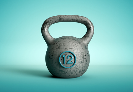 Kettle bell for fitness and weight lifting 3d Illustrationの写真素材