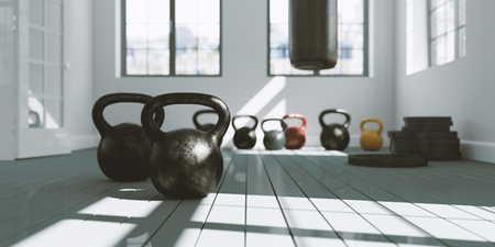 Kettle bell for fitness and weight lifting 3d Illustrationの写真素材
