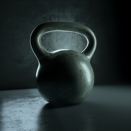 Kettle bell for fitness and weight lifting 3d Illustrationの写真素材