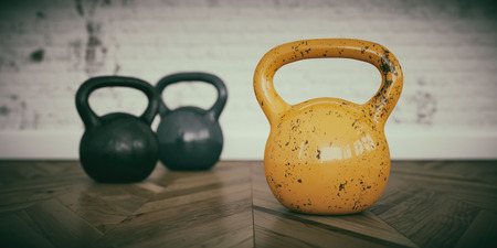 Kettle bell for fitness and weight lifting 3d Illustrationの写真素材