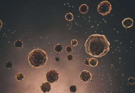 Abstract Illustration of bacteria - in brown colors 3d Renderingの写真素材