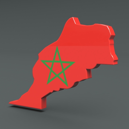 Africa countries 3D flag maps on a grey background 3d Illustrationの写真素材