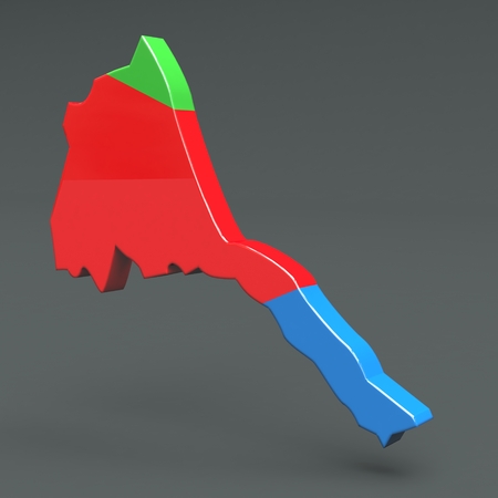 Africa countries 3D flag maps on a grey background 3d Illustrationの写真素材