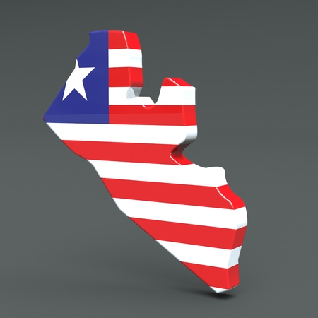 Africa countries 3D flag maps on a grey background 3d Illustrationの写真素材