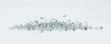 Group of diamonds on a white background 3d Illustrationの写真素材